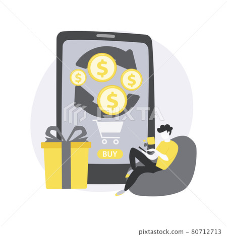Cashback service abstract concept vector illustration. Cashback service abstract concept vector illustration. 80712713