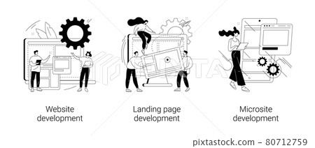 Webpage programming abstract concept vector illustrations. Webpage programming abstract concept vector illustrations. 80712759
