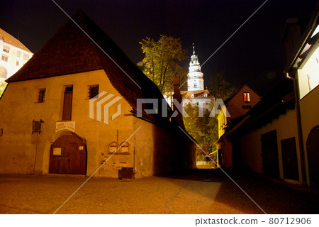 Czech Republic World Cultural Heritage Cesky Krumlov Castle Illuminated Tower Czech Republic World Cultural Heritage Cesky Krumlov Castle Illuminated Tower 80712906