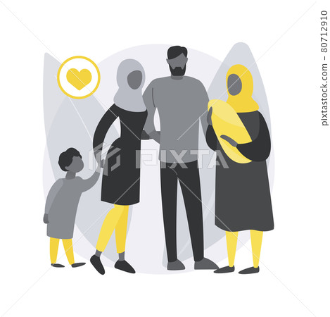 Polygamy abstract concept vector illustration. Polygamy abstract concept vector illustration. 80712910