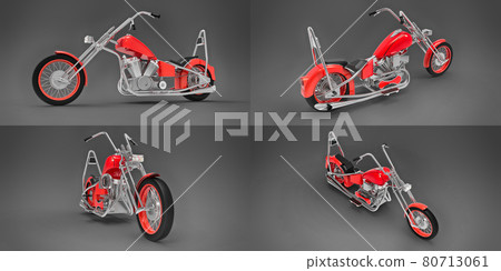 3d illustration. Classic custom motorbike. 3d rendering. 3d illustration. Classic custom motorbike. 3d rendering. 80713061
