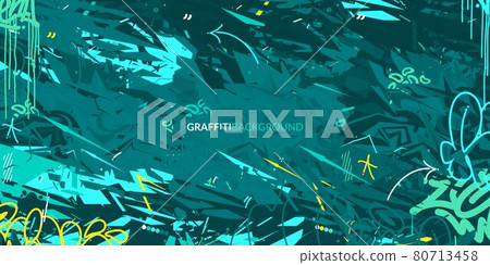 Colorful Abstract Flat Urban Street Art Graffiti Style Vector Illustration Art Template Background 80713458