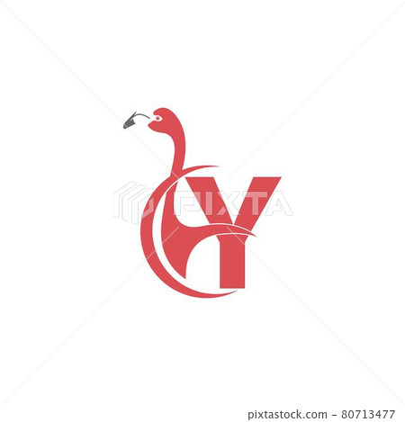 Letter Y with flamingo bird icon logo vector 80713477