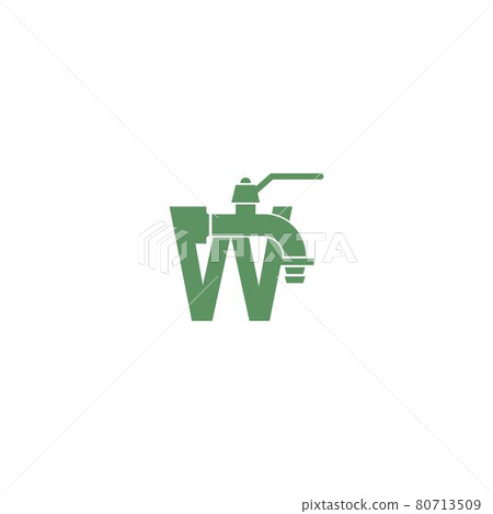 Faucet icon with letter W logo design vector Faucet icon with letter W logo design vector 80713509