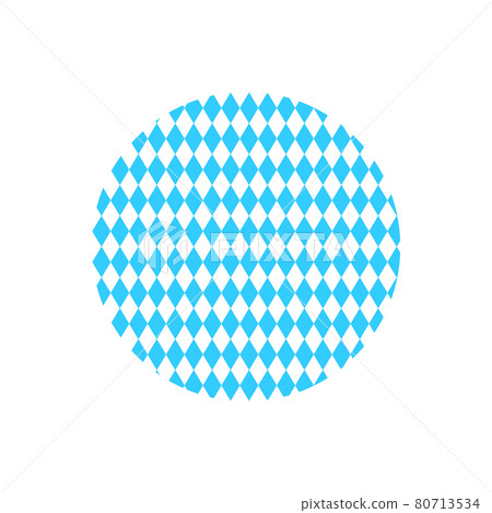 Circle with Bavarian pattern. Oktoberfest beer coaster template with blue and white rhombus ornament. Vector flat illustration Circle with Bavarian pattern. Oktoberfest beer coaster template with blue and white rhombus ornament. Vector flat illustration 80713534