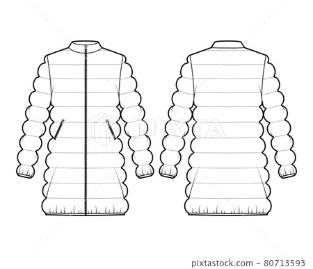 thigh length puffer coat