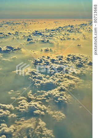Sea of clouds taken in the sky Sea of clouds taken in the sky 80713668