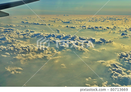 Sea of clouds taken in the sky Sea of clouds taken in the sky 80713669