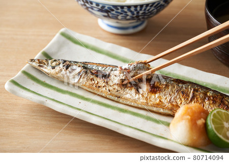 鹽烤秋刀魚 80714094