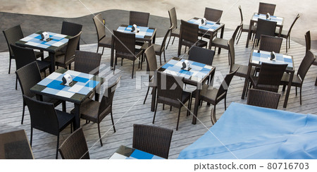 Outdoor buffet dining table in the hotel Outdoor buffet dining table in the hotel 80716703