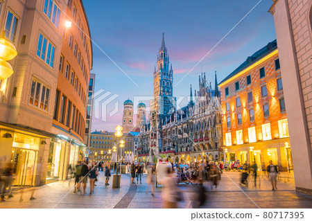 Munich skyline with  Marienplatz town hall 80717395