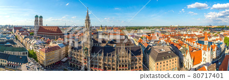 Munich skyline with  Marienplatz town hall 80717401