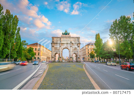 Siegestor  triumphal arch in Munich Germany  80717475