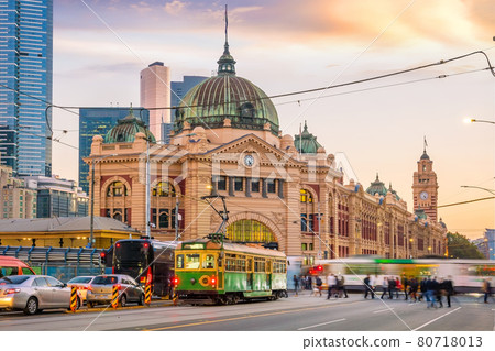 Melbourne Flinders Street Train Station in Australia 80718013