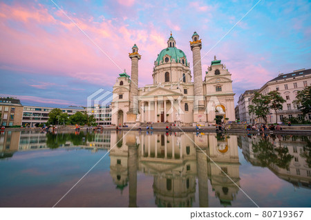 St. Charles's Church (Karlskirche) in Vienna, Austria 80719367