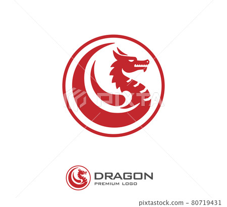 creative dragon in circle logo design creative dragon in circle logo design 80719431