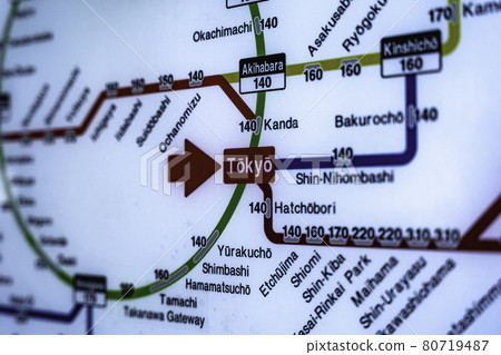 Route map information board in Tokyo Station (in Tokyo) 80719487