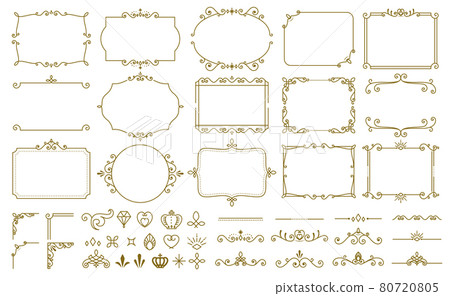 簡單的複古框架集/優雅、復古、現代、模板 80720805