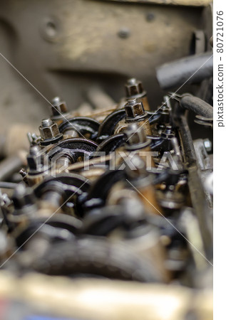 The engine compartment of a car close-up. The engine compartment of a car close-up. 80721076