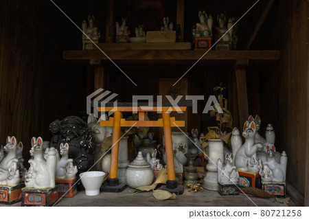 Inari's ghost cave, Bunkyo Ward, Sawakuraji Inari, where many fox statues are enshrined 80721258