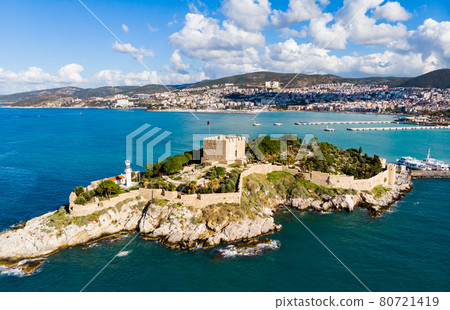 Top view of the Pigeon island. Kusadasi. Turkey. 80721419
