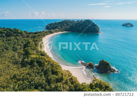 Costa Rica beach travel landscape aerial view of National Park in La Fortuna, Central America tourist destination 80721722