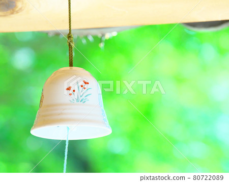 Wind chimes hanging under the eaves Wind chimes hanging under the eaves 80722089