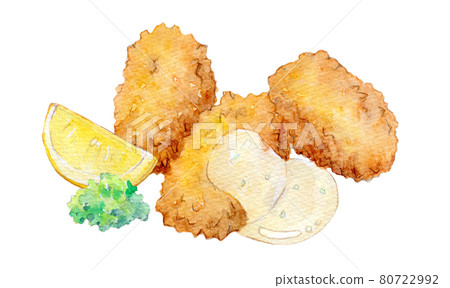 水彩插圖牡蠣苗 水彩插圖牡蠣苗 80722992