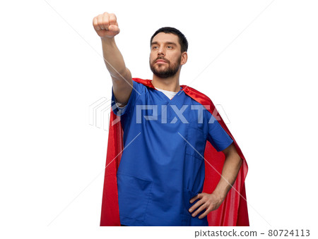 doctor or male nurse in superhero cape doctor or male nurse in superhero cape 80724113