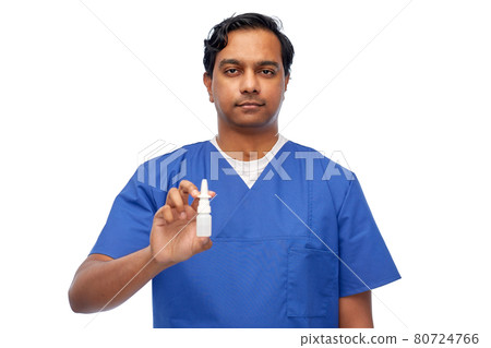 indian male doctor or nurse with medicine 80724766