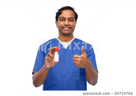smiling indian male doctor or nurse with medicine smiling indian male doctor or nurse with medicine 80724768