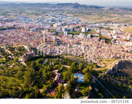 Aerial view of Xativa, Spain Aerial view of Xativa, Spain 80725156