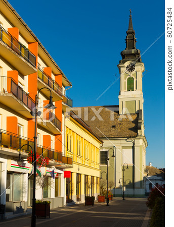 Baja streets with Church 80725484