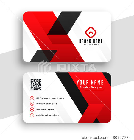 nice red and white geometric business card design nice red and white geometric business card design 80727774