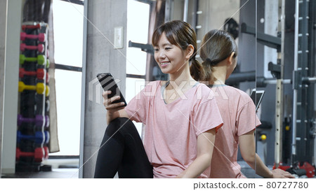 Private gym female portrait Private gym female portrait 80727780