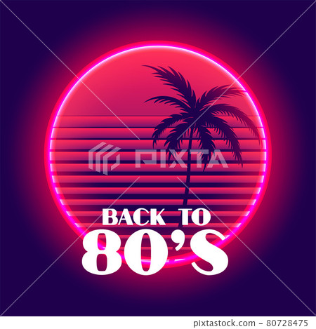 back to 80s retro neon paradise background 80728475