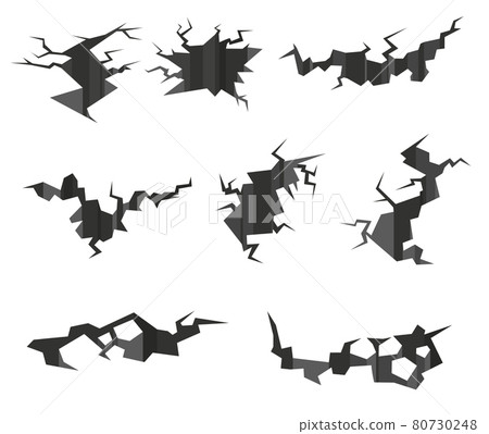 Set of earthquake cracks 80730248