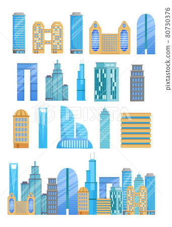 Different skyscrapers vector illustrations set Different skyscrapers vector illustrations set 80730376
