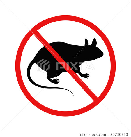 Anti rat mouse warning sign logo 80730760