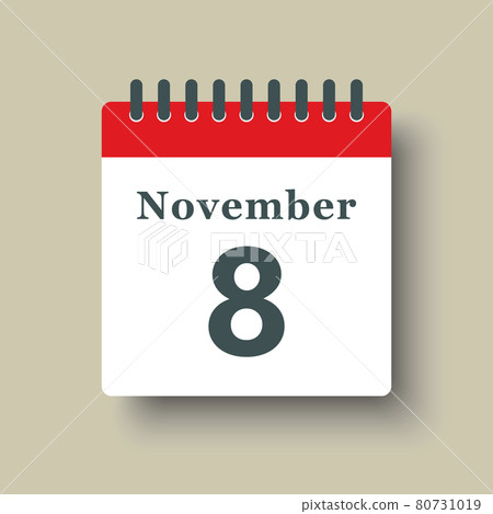 Icon day date 8 November, template calendar page Icon day date 8 November, template calendar page 80731019
