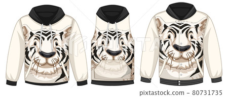 Set of different jackets with white tiger template 80731735