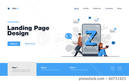 Virtual tiny people messaging in social media 80731925