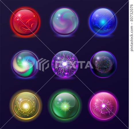 Magic balls illustration set 80732076