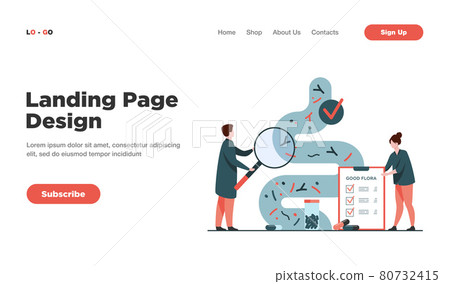 Tiny medical doctors examining gastrointestinal tract 80732415