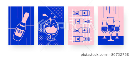 Set of contemporary art posters alcoholic drinks Set of contemporary art posters alcoholic drinks 80732768
