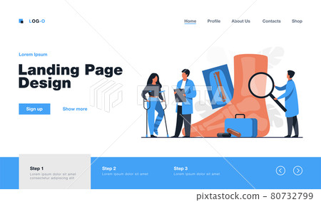 Podiatrist examining ankle and foot of female patient 80732799