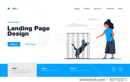 Kid playing with cat in cage Kid playing with cat in cage 80732871