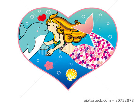 Mermaid and dolphin blue Mermaid and dolphin blue 80732878