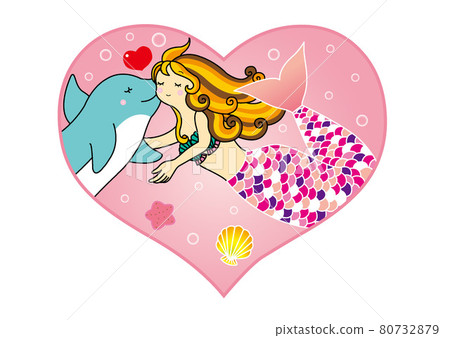 Mermaid and dolphin pink Mermaid and dolphin pink 80732879