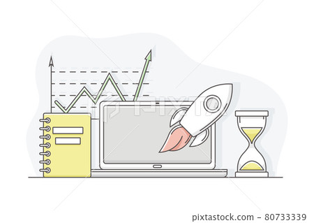 Business Process and Corporate Service Management with Strategic Planning and Analytics Line Vector Illustration Business Process and Corporate Service Management with Strategic Planning and Analytics Line Vector Illustration 80733339